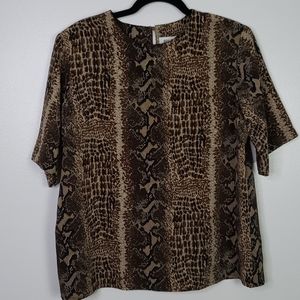 Vintage Animal Snake Print Top by Yves Saint Clair